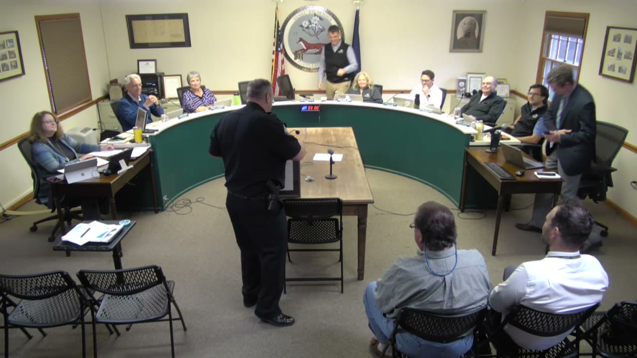 Council's resolution of appreciation for retiring Police Chief A.J. Panebianco, April 27, 2023. (Town of Middleburg meeting video)