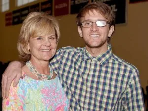 Susan Erba, with her son David, was recognized for her outstanding work and spirit with the Mary Louise Leipheimer Award for Excellence in Teaching at the Foxcroft School’s May 26 Awards Assembly.