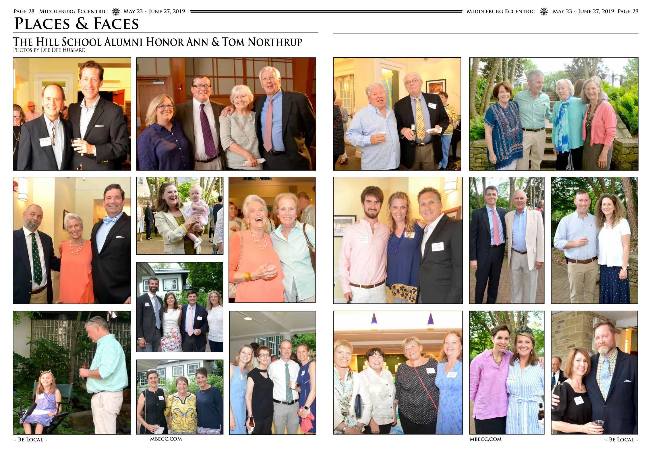 Alumni and honorees at formal gathering · Ann and Tom Northrup with guests · Alumni enjoying reception outdoors · Group of alumni at gathering · Alumni with children at event · Multiple alumni photos at Hill School event