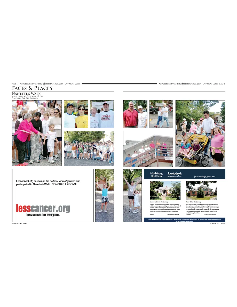 Walkers at Nanette's Walk · Young participants with event sign · Supporters at the walk · Community members participating · Runners/walkers · Family at the walk · Young and old walkers · Walker at rest station · Sign celebrating the event