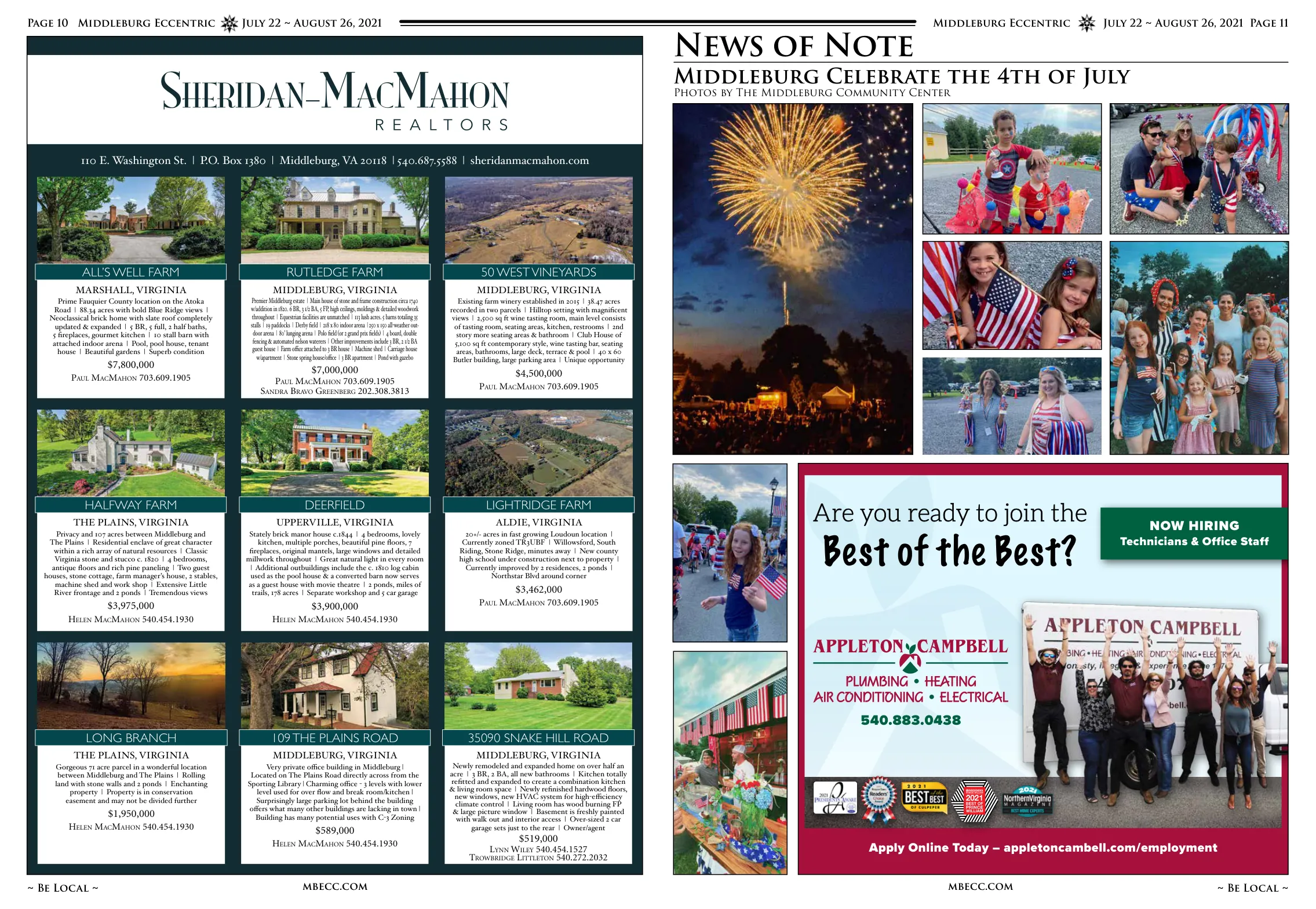 Photo by The Middleburg Community Center · Various 4th of July celebration scenes