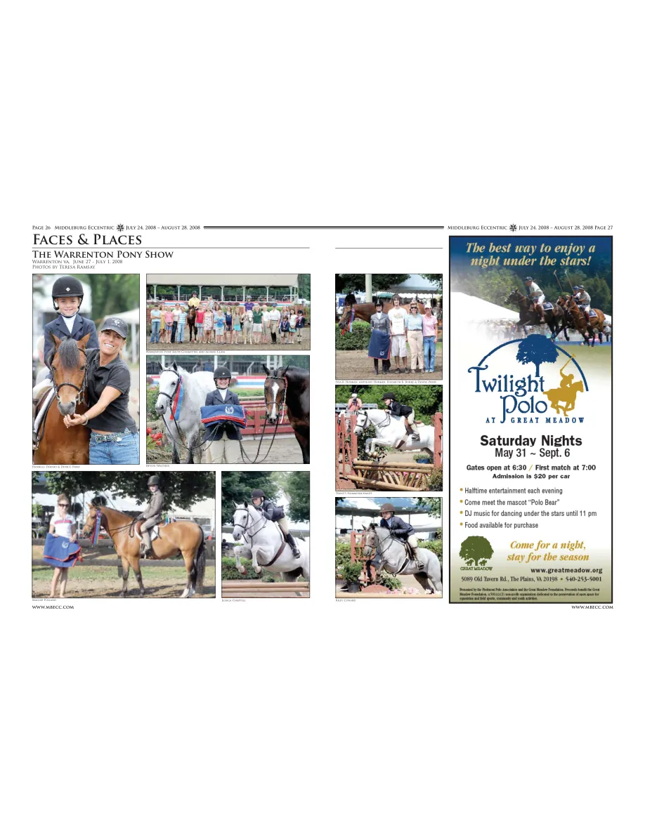 Danielle Derisio & Denice Perry · Devon Walther · Warrenton Pony Show Committee and Alumni Class · Maggie Pollard · Jessica Chappell · Riley Conard · Trinity Hammerschmidt · Lysa B. Horkan, Anthony Horkan, Elizabeth B. Burke & Denise Perry