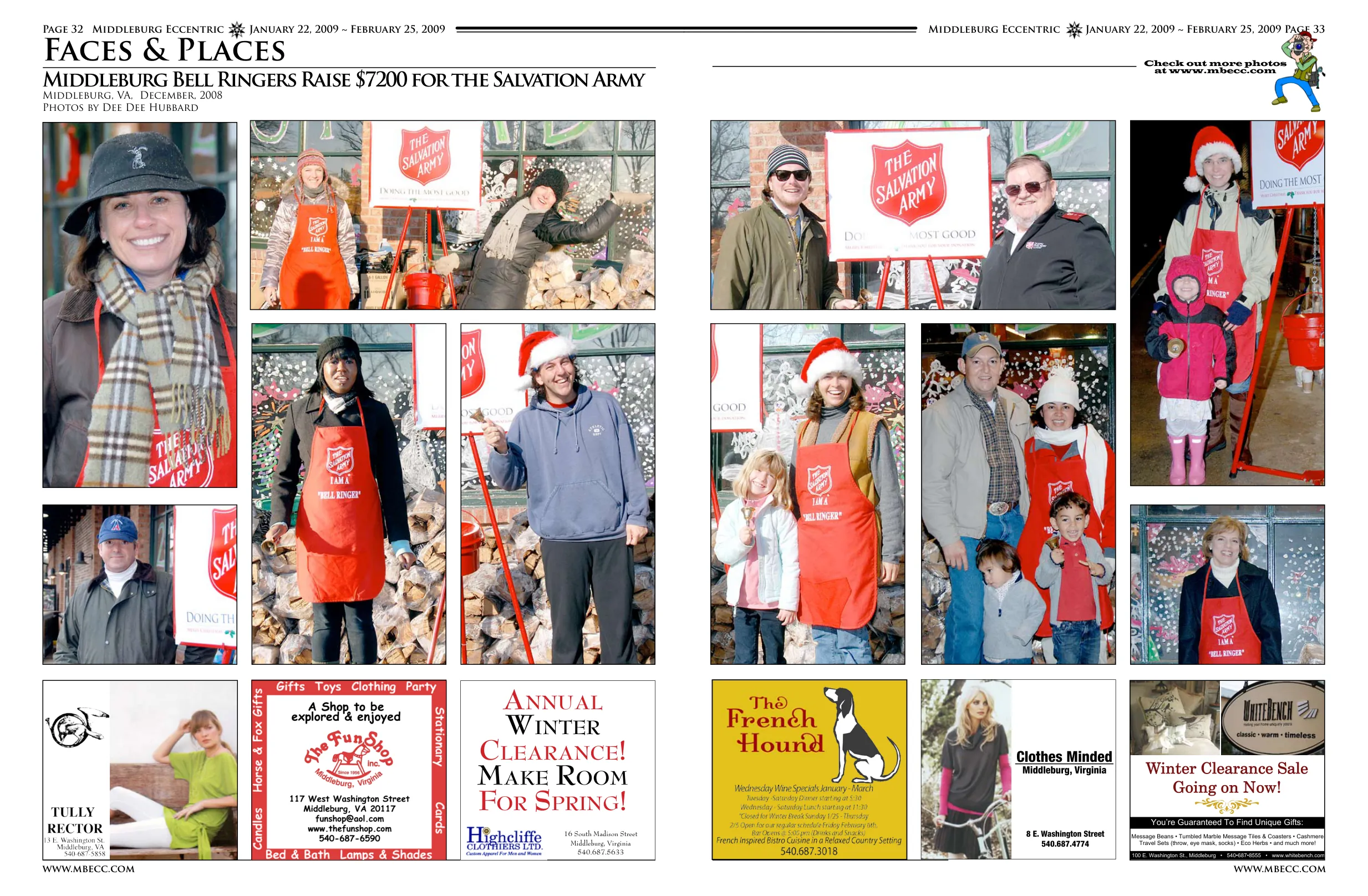 Young woman with bell ringer apron · Man with bell collection box · Multiple volunteers at bell ringing station · Woman in winter gear with Salvation Army collection bell · Man in Salvation Army uniform · Person ringing Salvation Army bell outdoors · Multiple bell ringers at station · Child and parent at bell ringing station · Family group with collection bell · Young girl in pink with bell ringer · Multiple volunteers with collection bells