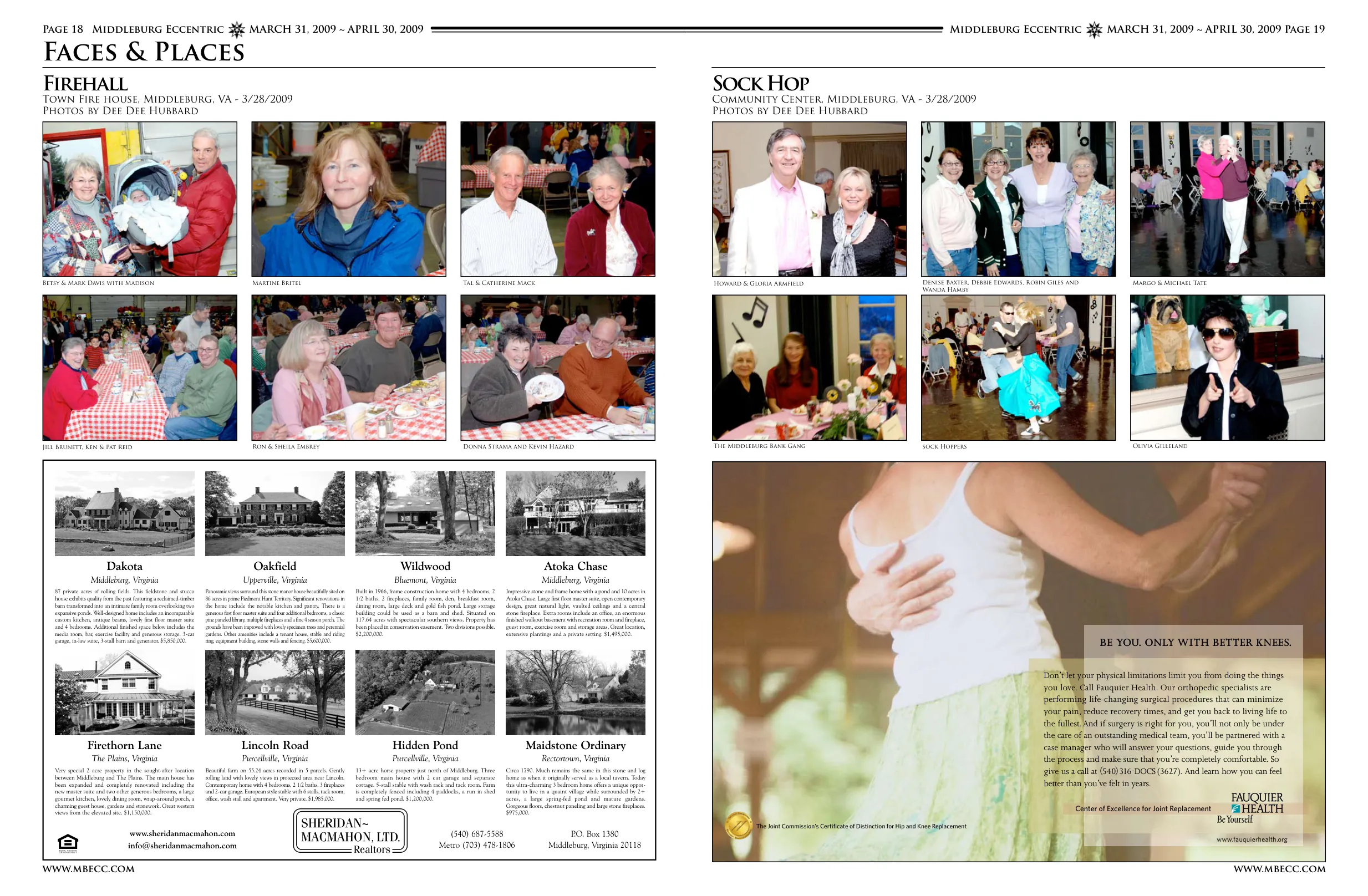 Betsy & Mark Davis with Madison Martine · Britel Tal & Catherine Mack · Jill Brunett, Ken & Pat Reid · Ron & Sheila Embrey · Donna Strama and Kevin Hazard · Howard & Gloria Armfield · Denise Baxter, Debbie Edwards, Robin Giles and Wanda Hamby · Margo & Michael Tate · The Middleburg Bank Gang sock Hoppers · Olivia Gilleland