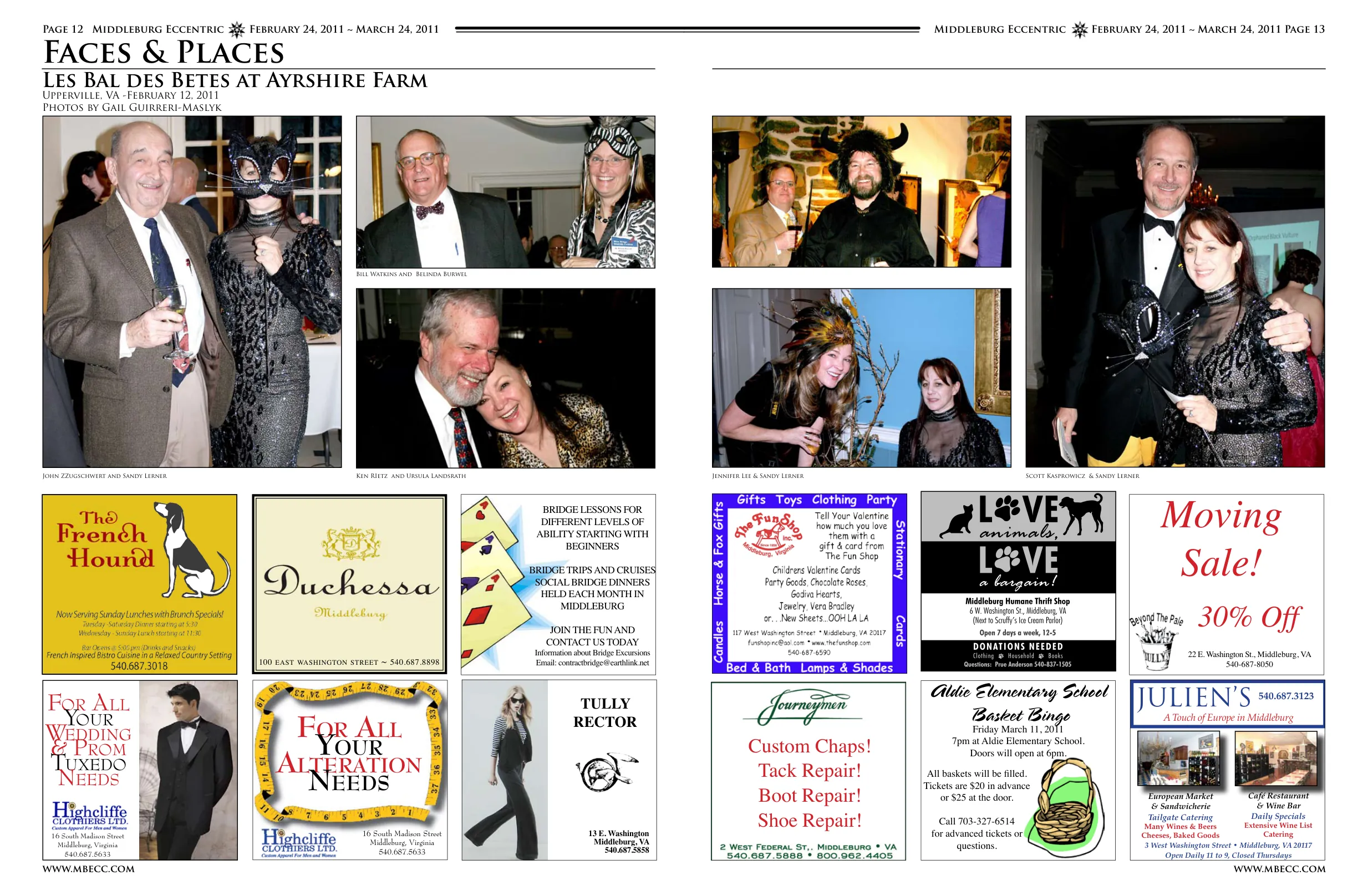Bill Watkins and Belinda Burwel · John ZZugschwert and Sandy Lerner · Ken RIetz and Ursula Landsrath · Jennifer Lee & Sarah Lerner · Scott Kasprowicz & Sandy Lerner