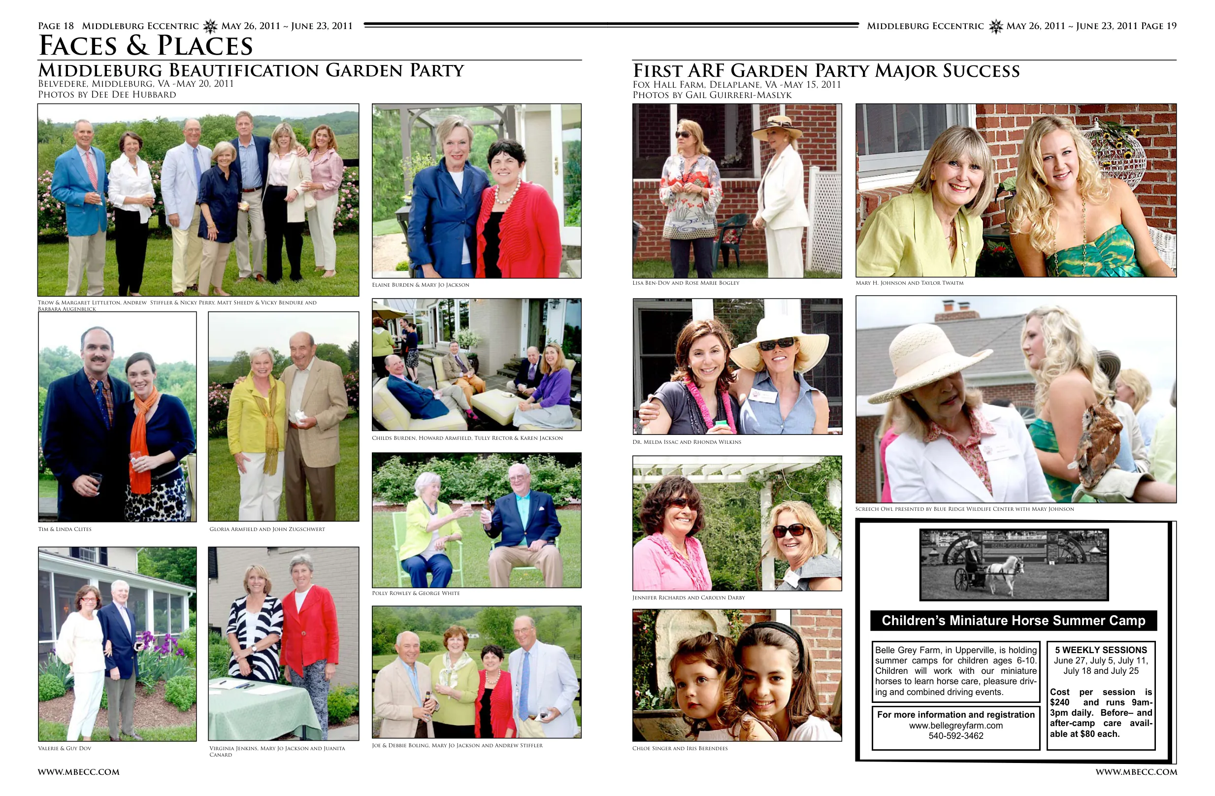 Trow & Margaret Littleton, Andrew Stiffler & Nicky Perry, Matt Sheedy & Vicky Bendure and Barbara Augenblick · Childs Burden, Howard Armfield, Tully Rector & Karen Jackson · Polly Rowley & George White · Joe & Debbie Boling, Mary Jo Jackson and Andrew Stiffler · Dr. Melda Isaac and Rhonda Wilkins · Jennifer Richards and Carolyn Darby · Valerie & Guy Dov · Virginia Jenkins, Mary Jo Jackson and Juanita Canard · Gloria Armfield and John Zugschwert · Tim & Linda Clites · Gloria Armfield and John Zuwschwert · Elaine Burdon & Mary Jo Jackson