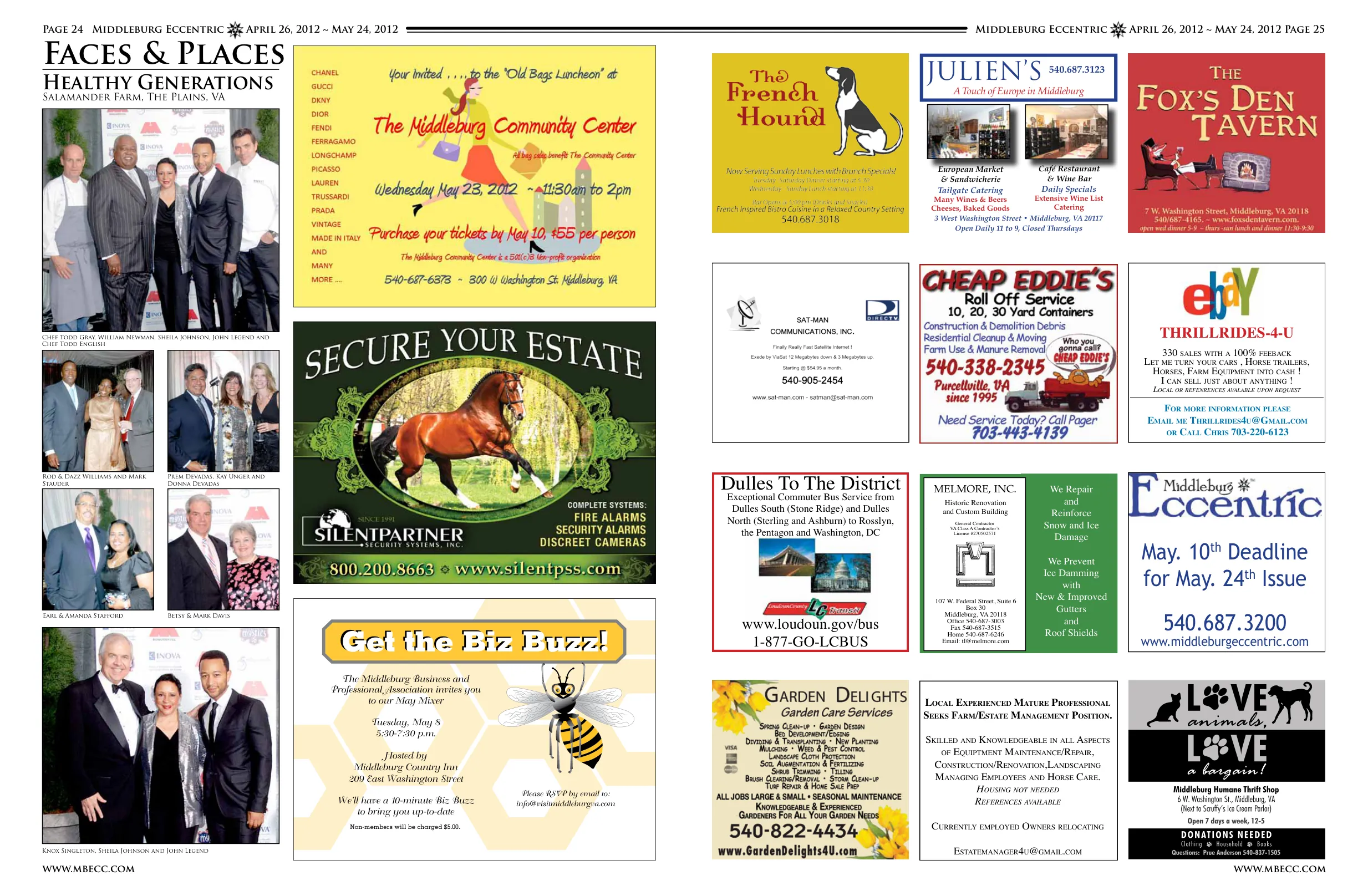 Chef Todd Gray, William Newman, Sheila Johnson, John Legend and Chef Todd English · Rod & Dazz Williams and Mark Stauder · Prem Devadas, Kay Unger and Donna Devadas · Earl & Amanda Stafford · Betsy & Mark Davis · Knox Singleton, Sheila Johnson and John Legend