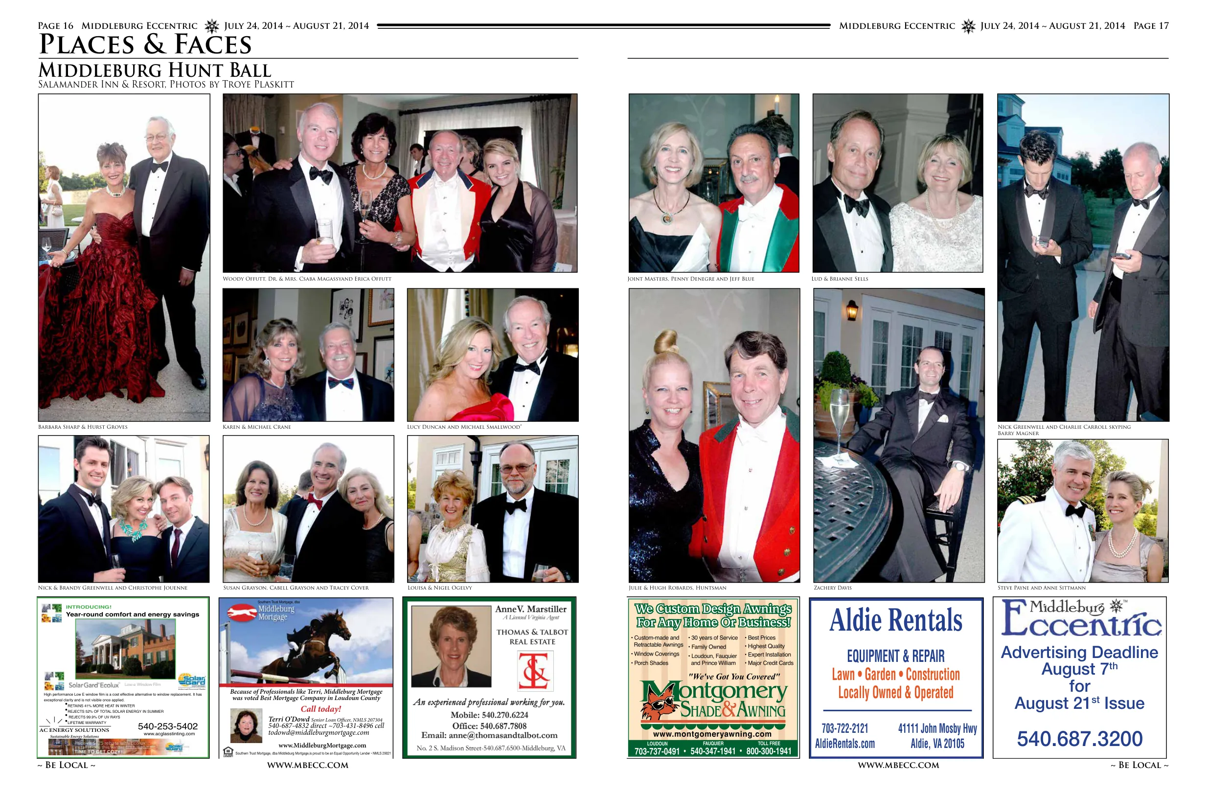 Julie & Hugh Robards, Huntsman · Woody Offutt, Dr. & Mrs. Csaba Magassy and Erica Offutt · Lud & Brianne Sells · Barbara Sharp & Hurst Groves · Nick & Brandy Greenwell and Christophe Jouenne · Karen & Michael Crane · Susan Grayson, Cabell Grayson and Tracey Cover · Lucy Duncan and Michael Smallwood · Louisa & Nigel Ogelvy · Zachery Davis · Steve Payne and Anne Sittmann · Joint Masters, Penny Denegre and Jeff Blue · Nick Greenwell and Charlie Carroll skyping Barry Magner