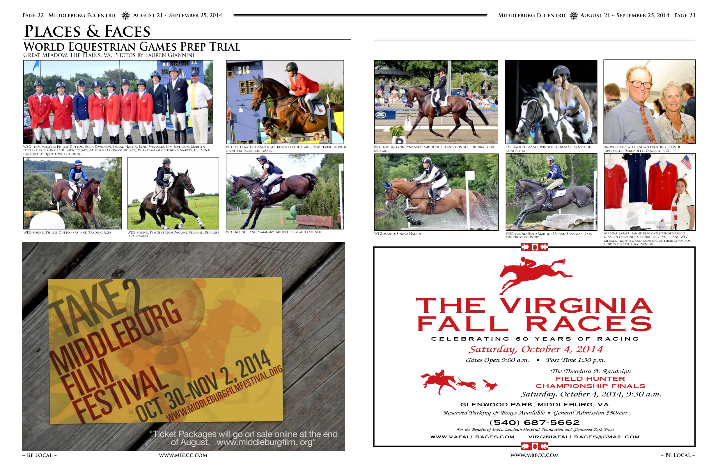 WEG team members in formal attire · WEG-bound: Kim Severson (VA) and Fernhill Fearless · WEG-bound: Phillip Dutton (PA) and Trading Aces · WEG alternates: Hannah Sue Burnett and Harbour Pilot · Jim Wofford and others at event · WEG-bound: Lynn Symansky (Middleburg) and Donner · Multiple WEG team members and alternates
