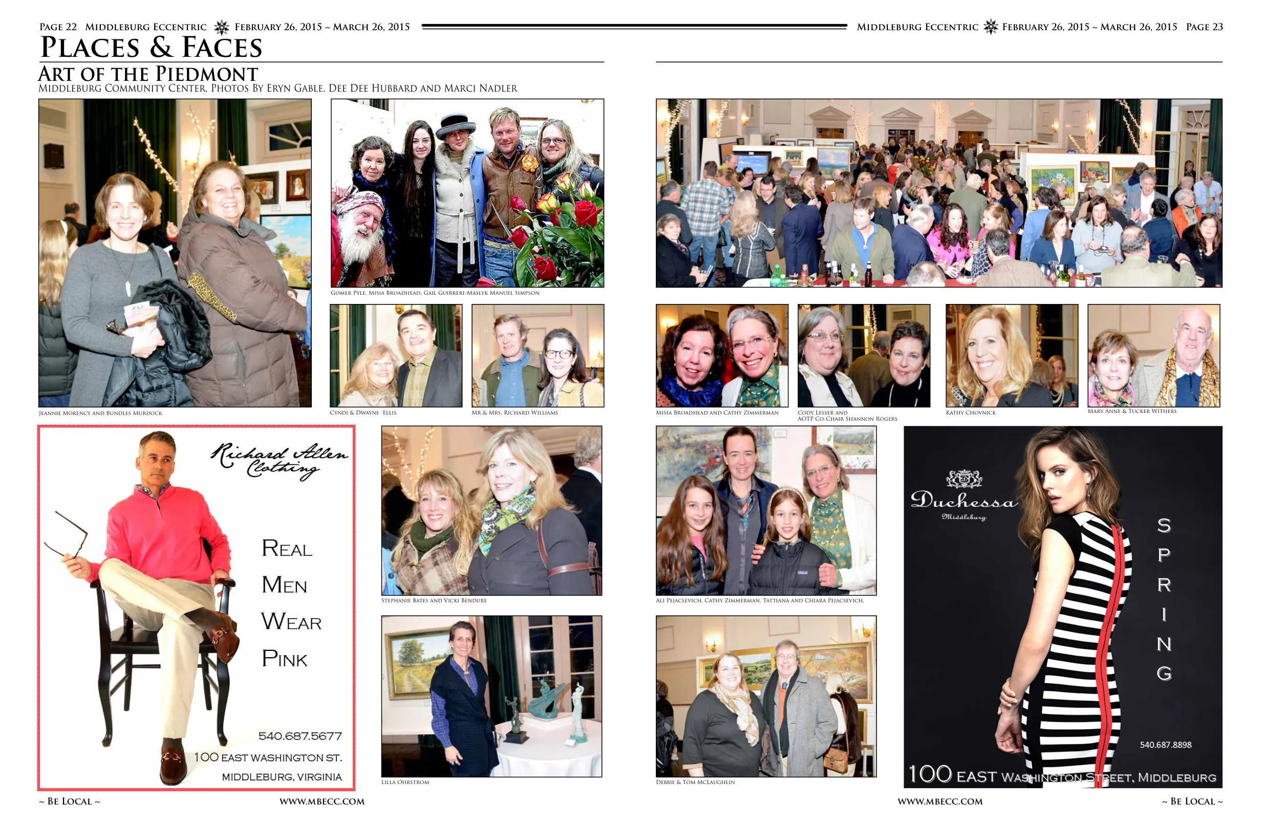 Jeannie Morency and Bundles Murdock · Austin, Kent & Forrest Allen & Rae Stone · Debbie & Tom McLaughlin · Gomer Pyle, Misia Broadhead, Gail Guirreri-Maslyk Manuel Simpson · Lilla Ohrstrom · Stephanie Bates and Vicki Bendure · Ali Pejacsevich, Cathy Zimmerman, Tattiana and Chiara Pejacsevich · Mr & Mrs. Richard Williams · Misia Broadhead and Cathy Zimmerman · Cody Lesser and AOTP Co-Chair Shannon Rogers · Kathy Chovnick · Mary Anne & Tucker Withers · Group photo at Art of the Piedmont · Misia Broadhead and Cathy Zimmerman · Jeff Cockaday, Shannon Rogers · Kathy Chovnick · Mark Snyder & Tucker Withers