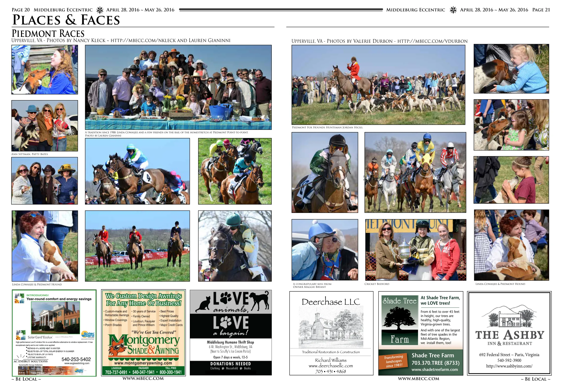 Polly Rowly and John Zugschert · A tradition since 1988: Linda Cowasjee and a few friends on the rail of the homestretch at Piedmont Point-to-point. · Piedmont Fox Hounds Huntsman Jordan Hicks. · Linda Cowasjee & Piedmont Hound · Ann Sittman, Patty Bates · Cricket Bedford Piedmont Races