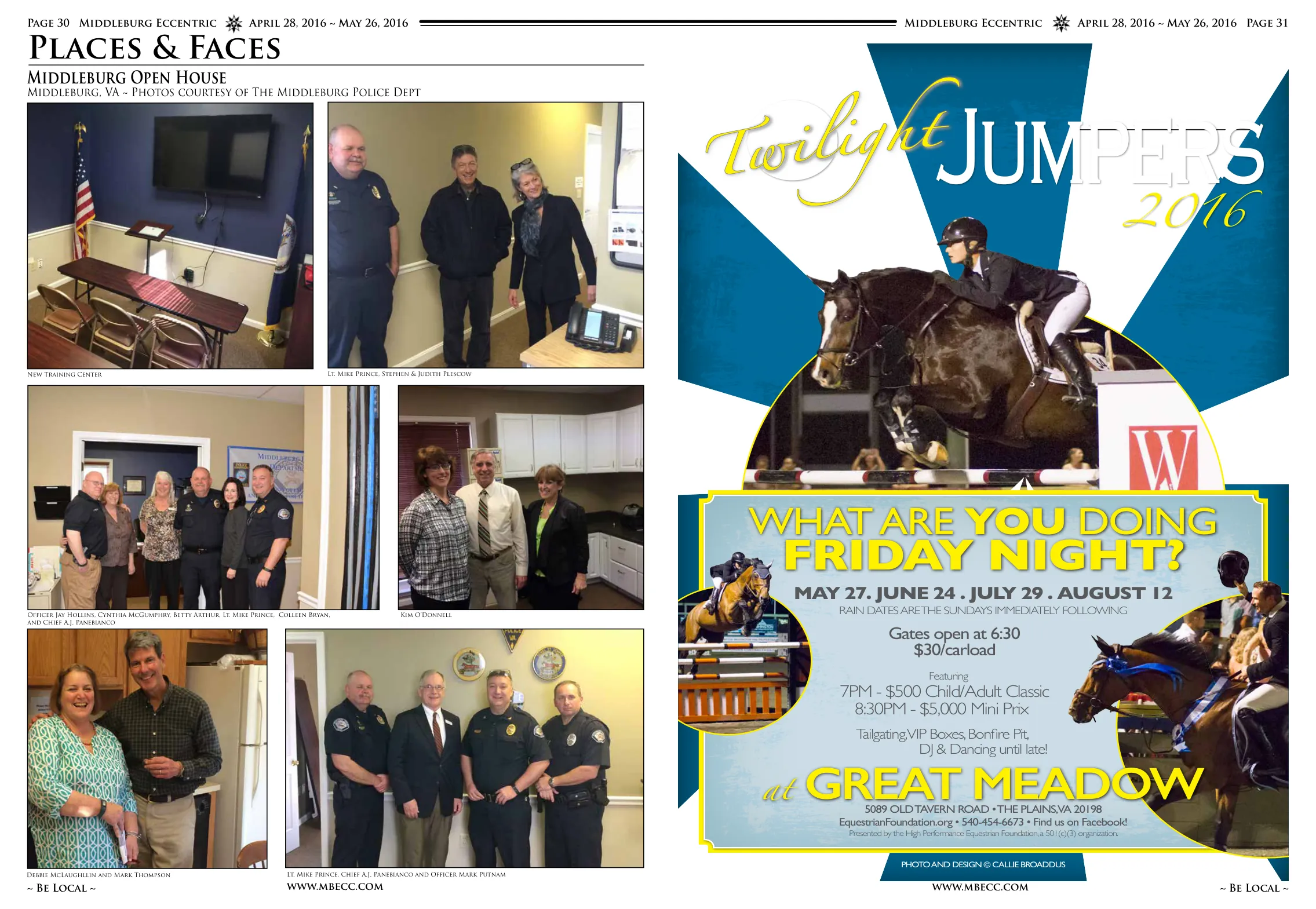 Officer Jay Hollins, Cynthia McGumphry, Betty Arthur, Lt. Mike Prince, Colleen Bryan, and Chief A.J. Panebianco · Kim O'Donnell · Lt. Mike Prince, Stephen & Judith Plescow · Debbie McLaughllin and Mark Thompson · Lt. Mike Prince, Chief A.J. Panebianco and Officer Mark Putnam · New Training Center