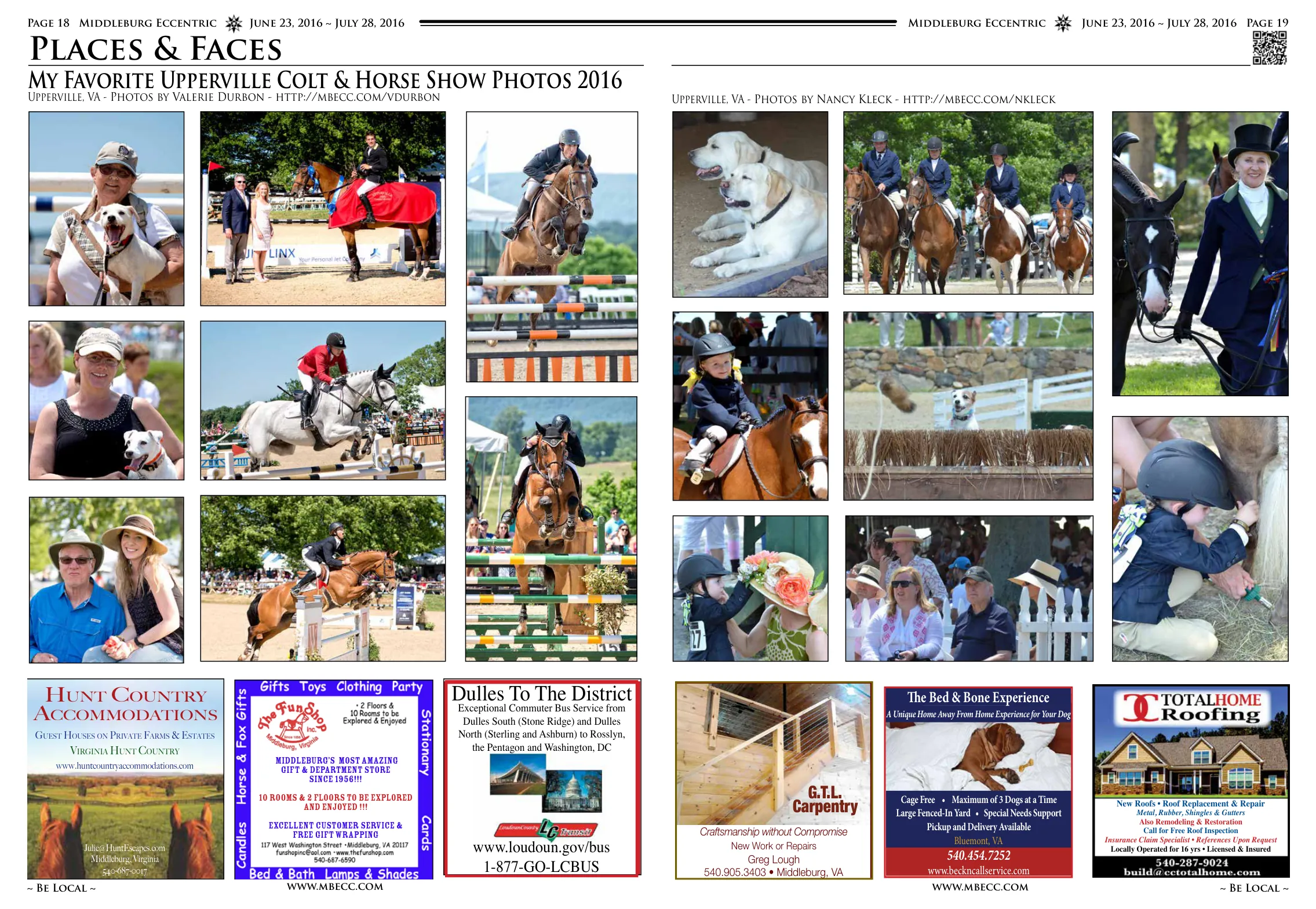 Polly Rowly and John Zugschert · Riders and horses at Upperville Horse Show · Show jumping competitors · Handler with dog at show · Equestrian event action shot · Person in formal riding attire · Spectators at the horse show · The Family Class · Bert Firestone, Alison Robitaille and Diana Firestone · Tommy Lee Jones, Tab Hunter, Karen Jackson and Allen Glasser · Dr. B. Parker with Hunt Tosh and Elizabeth Wiley · Lynn Rice of Lynfield Farm in Hillsboro