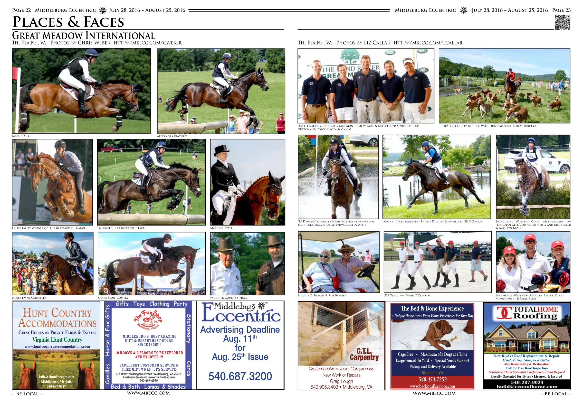 USA FEI Nations Cup Team- Clark Montgomery, Lauren Kieffer, Boyd Martin, Phillip Dutton and Coach David O'Connor · Orange County Hounds with Huntsman Reg Spreadborough · "RF Demeter" ridden by Marilyn Little and owned by Jacqueline Mars & Raylyn Farms & Eileen Witte · Individual Winner's- Marilyn Little, Clark Montgomery & Jodie Amos · Maggie O. Bryant & Rob Banner USA Team, w/ David O'Connor · Individual Winner, Clark Montgomery on "Loughan Glen", owned by Holly and Bill Becker · Chris Talley Winner of The Bareback Puissance · Hannah Sue Barnett 5th Place · Marilyn Little & Kathryn Kraft · Maya Black · Alexandra Knowles · Holly Payne Caravella · Clark Montgomery · Fauquier County's Finest · Chris Roemersma, Tina Roemersma, Allison Gordon, Erik Gordon · USA FEI Nations Cup Team- Clark Montgomery, Lauren Kieffer, Boyd Martin, Phillip Dutton and Coach David O'Connor · Orange County Hounds with Huntsman Reg Spreadborough · Chris Talley Winner of The Bareback Puissance · Hannah Sue Burnett 5th Place