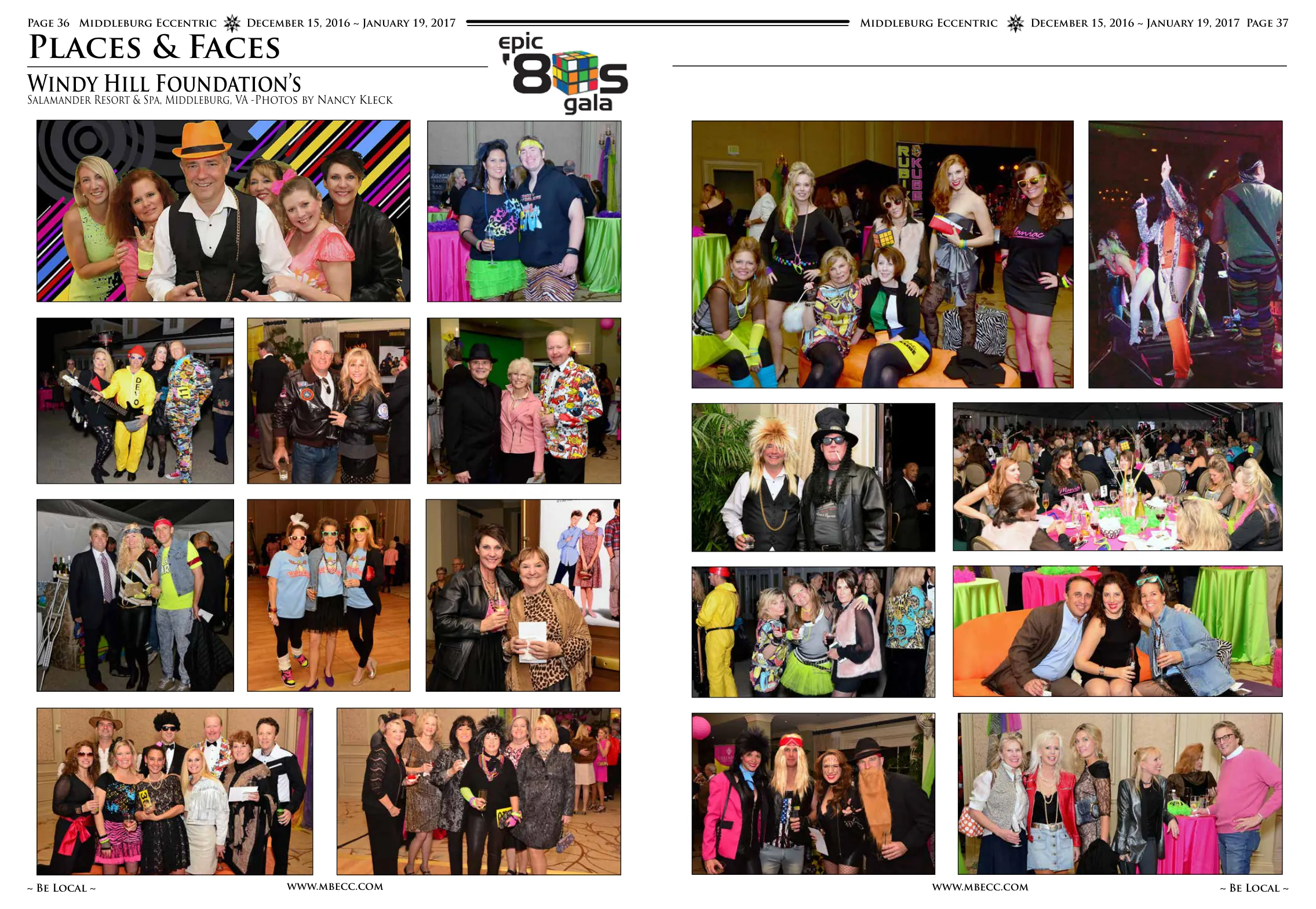 Various attendees in 80s attire · Gala crowd and activities