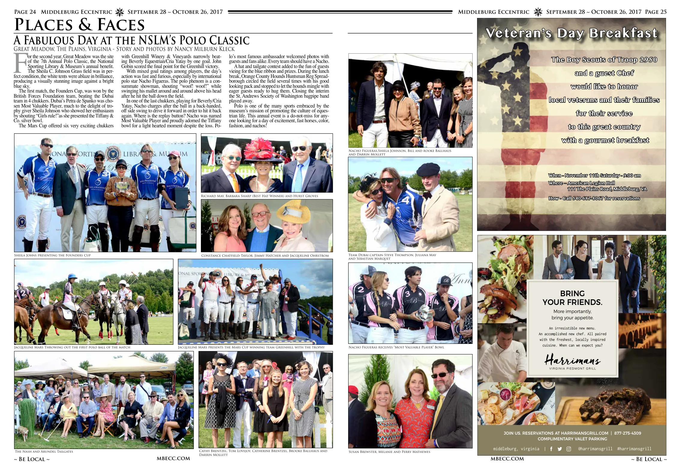 Jacqueline Mars throwing out the first polo ball of the match · Jacqueline Mars presents the Mars Cup winning team Greenhill with the trophy · Richard May, Barbara Sharp (Best Hat Winner) and Hurst Groves · Constance Chatfield-Taylor, Jimmy Hatcher and Jacqueline Ohrstrom · Cathy Brentzel, Tom Lovejoy, Catherine Brentzel, Brooke Ballhaus and Darrin Mollett · The Nash and Arundel Tailgates · Nacho Figueras receives "Most Valuable Player" Bowl · Susan Brewster, Melanie and Perry Mathewes