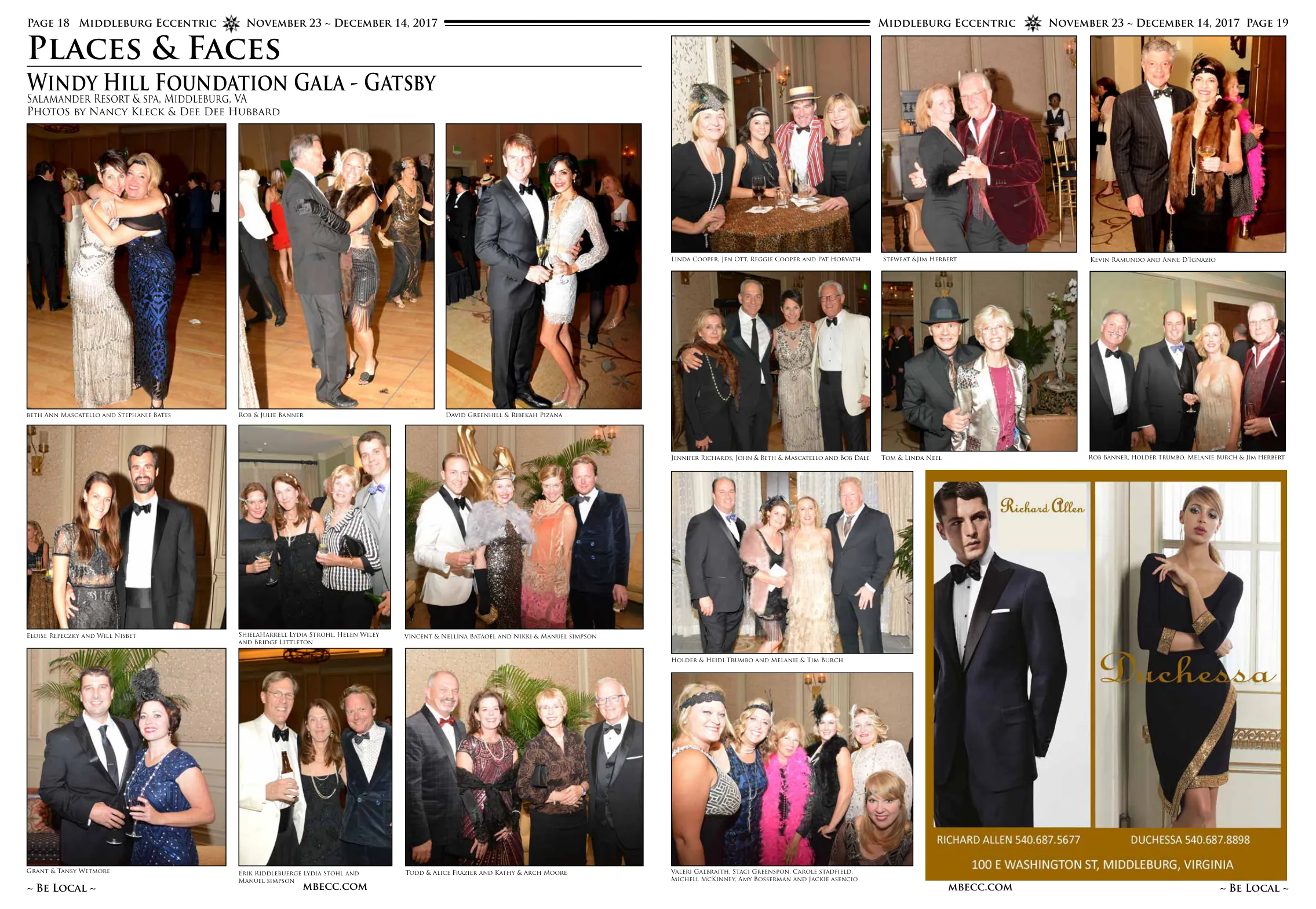Brian Mascatello, Sandy Greeley, Oliva Mascatello · Beth Ann Mascatello and Stephanie Bates · Rob & Julie Banner · David Greenhill & Ribekah Pizana · Linda Cooper, Jen Ott, Reggie Cooper and Pat Horvath · Stewart & Jim Herbert · Kevin Ramundo and Anne D'Ignazio · Alex and Jen Fleming, Eryn Gable and Joe Martin · Eloise Repeczky and Will Nisbet · Shiela Harrell, Lydia Strohl, Helen Wiley · Grant & Tansy Wetmore · Cary Beer and Rachel Cara Cara · Cara Clark Schoch and Andrea Ross · Hurst Groves, Barbara Sharp, Beth Ann Mascatello and Justin Rogers